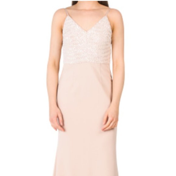 NWT VINCE CAMUTO SLEEVELESS GOWN SEQUINS TOP BLUSH SIZE 6 - Picture 2 of 9